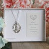 Mary Cradle Medal with Seed Pearl Delicate Cross