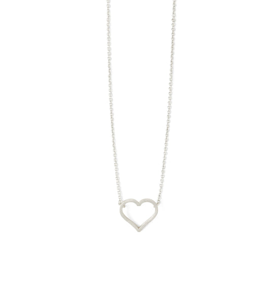 Petite Brushed Open Heart
