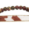 Beaded Cow Print Calf Hair Bar, 3 colors