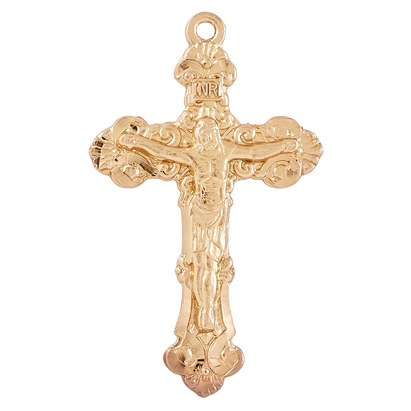 24kt Gold Plate Over Sterling Crucifix