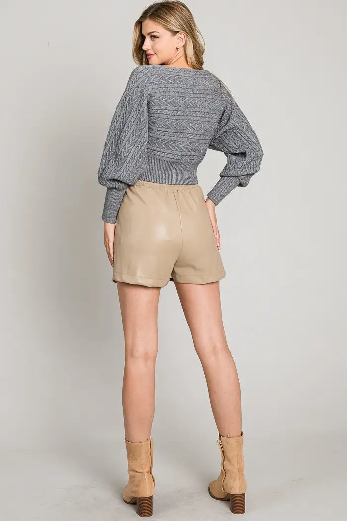 Charcoal Cable Knit Sweater