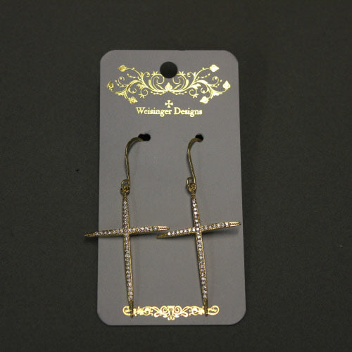 CZ LRG. CROSS ER EARRING