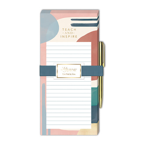 Modern Teacher Circles Magnetic Wide List Pad W/ Metal Pen