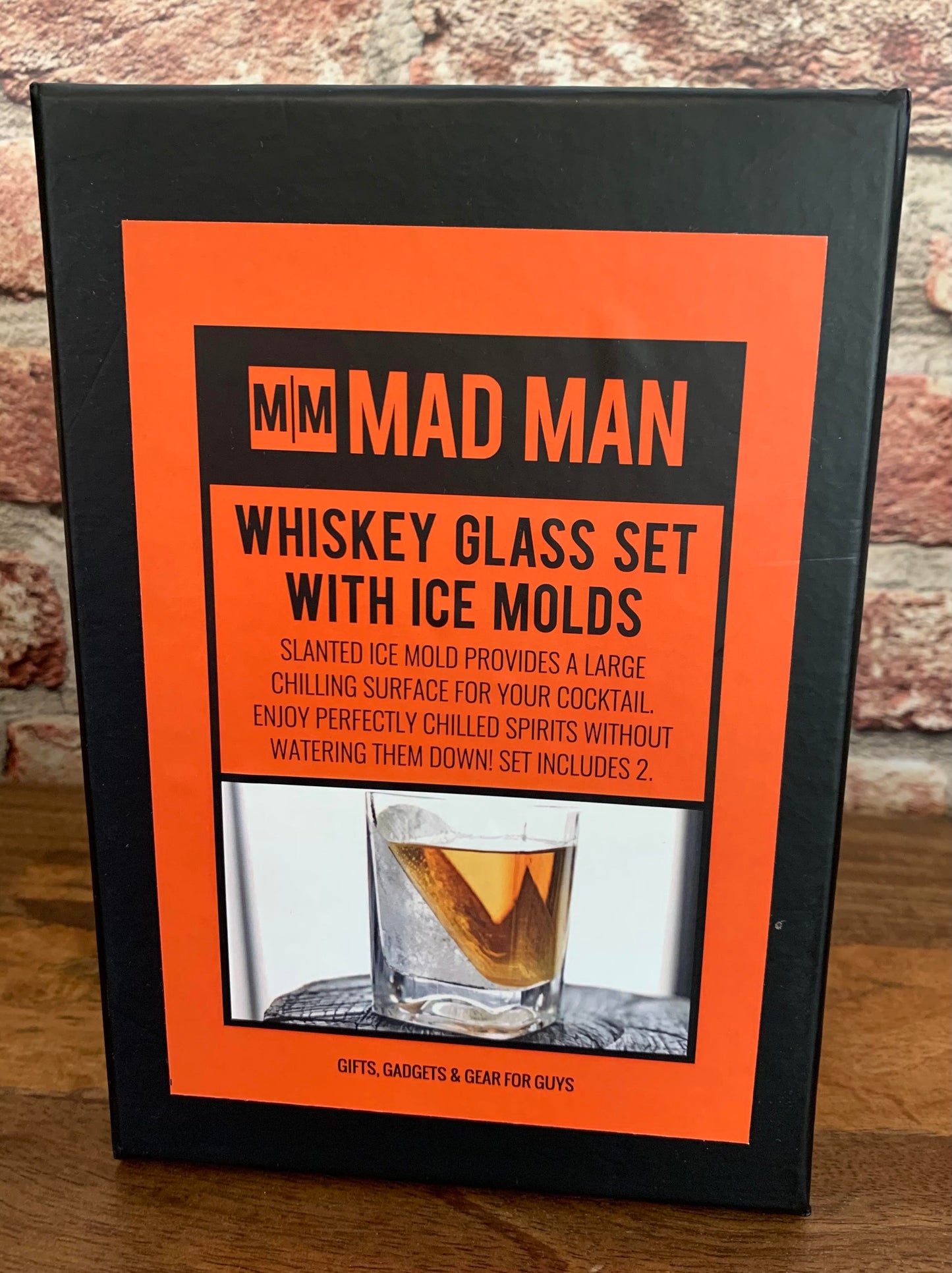 Whiskey Glass Set with Ice Molds