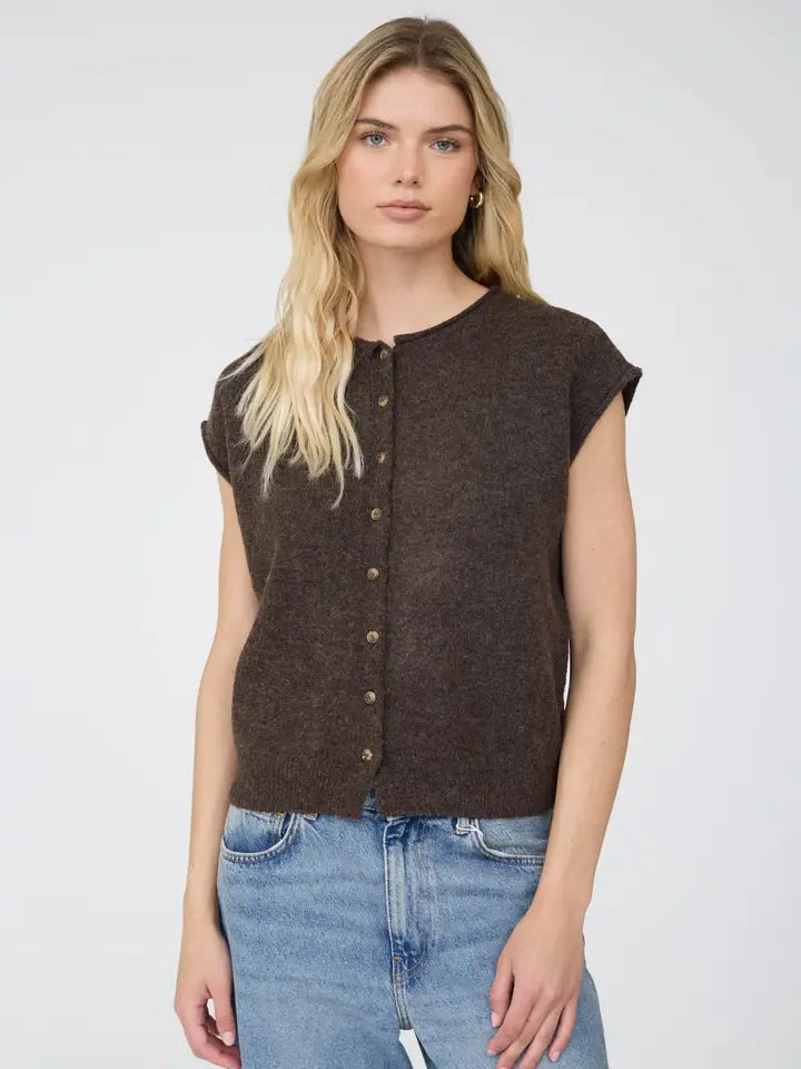Chocolate Sleeveless Cardigan