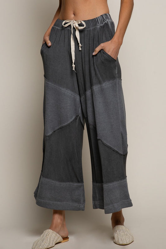 Black Stone Contrast Pants