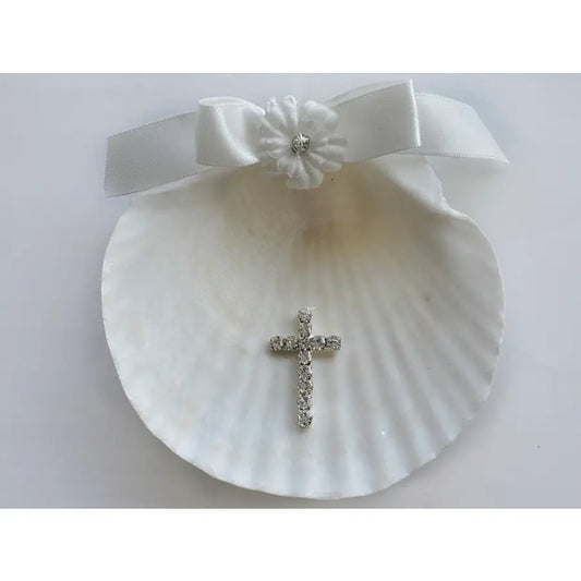 Baptismal Shell w/Crystal Cross