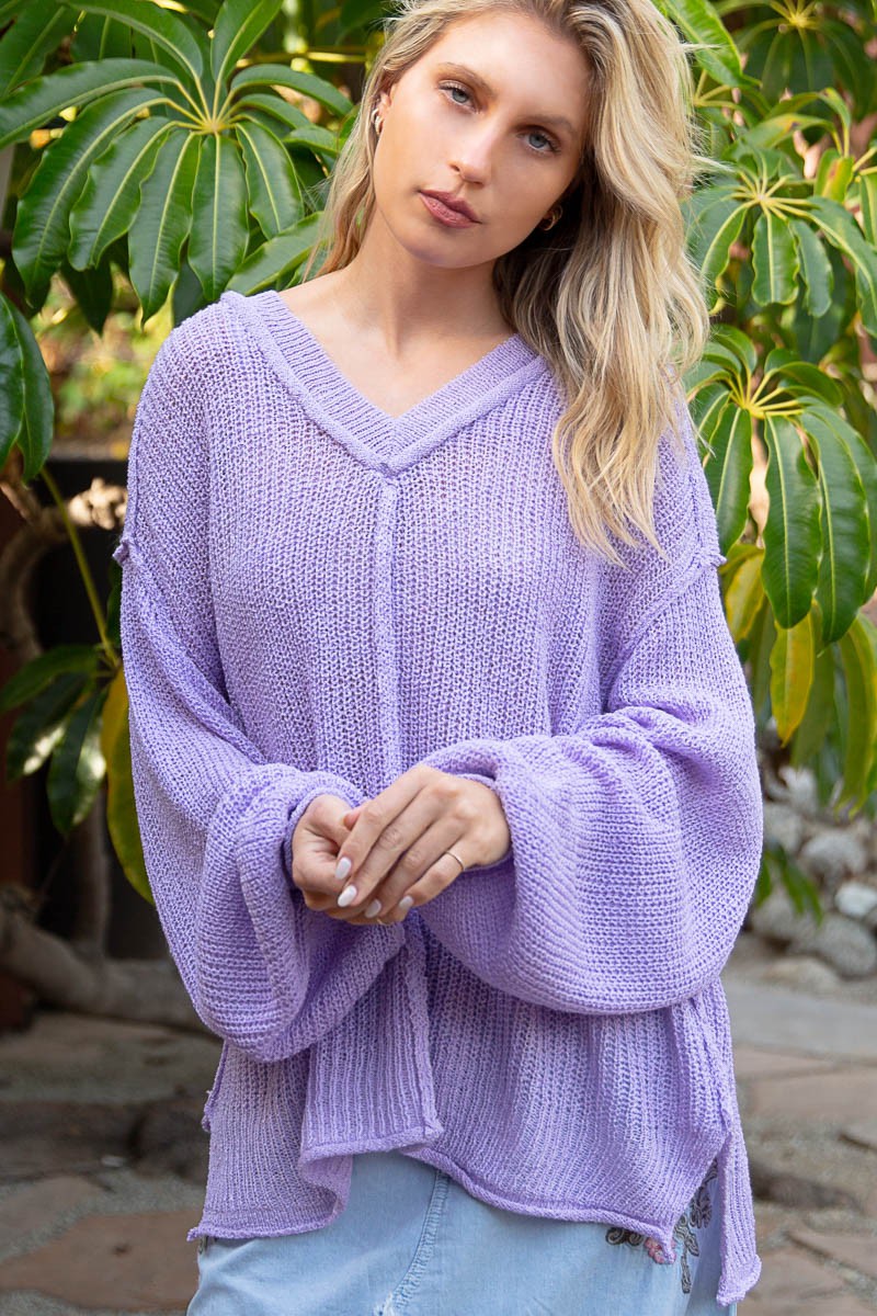 Lavender Sweater Blouse