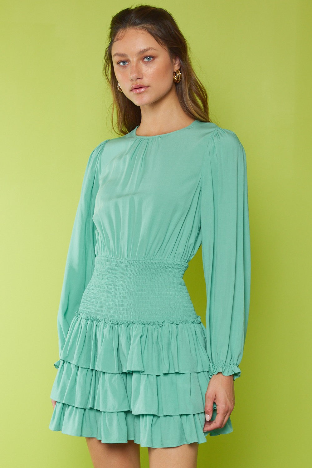 Kiwi Ruffle Mini Dress