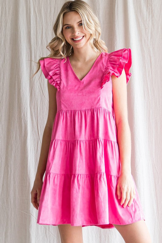 Bubble Gum Suede Dress