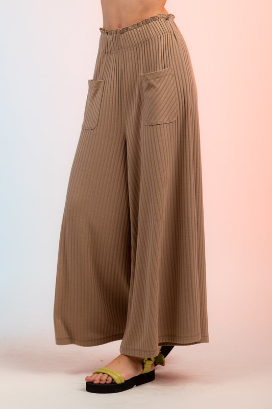 Camel Rib Wide Pants