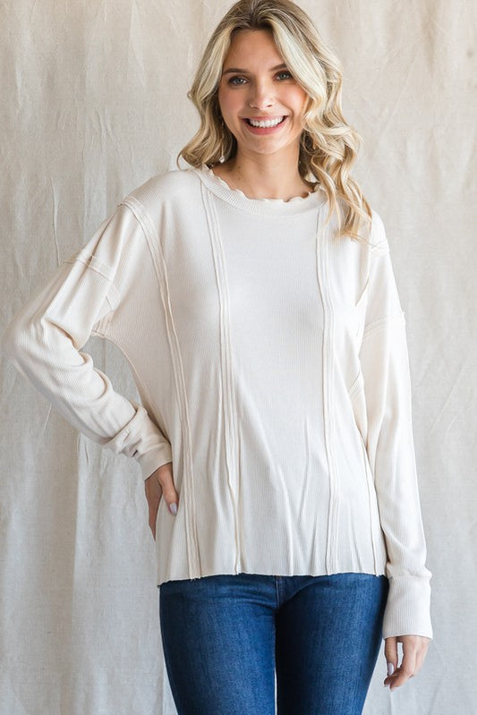 Vanilla Ribbed Blouse