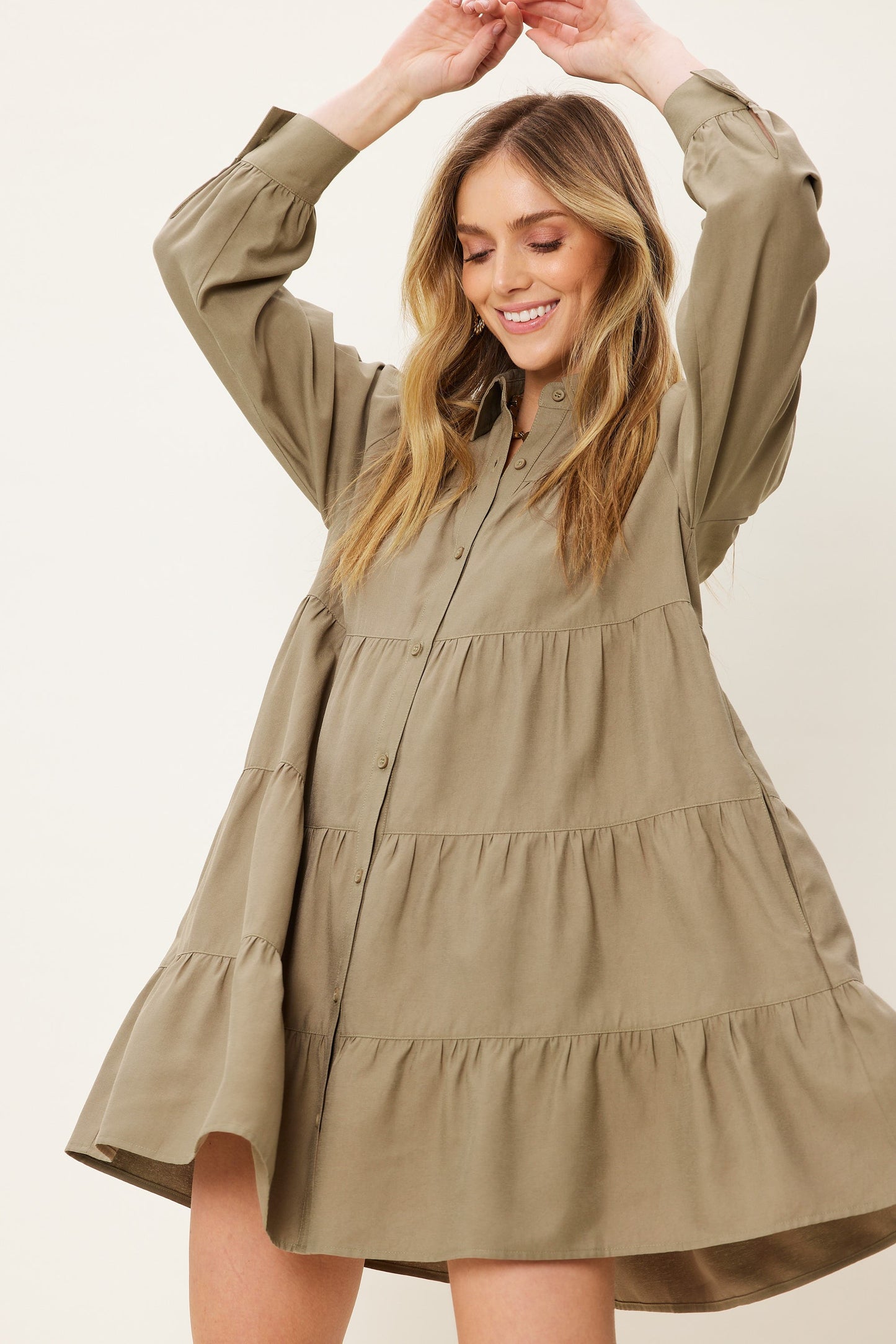 Olive Shirt Dress