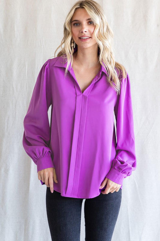 Orchid Peasant Sleeves Top