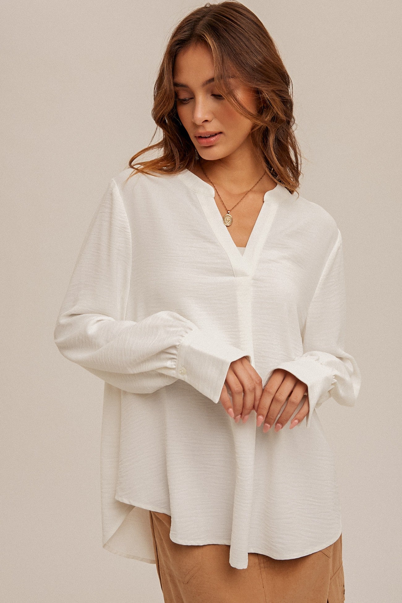 Vanilla Rumpled Blouse