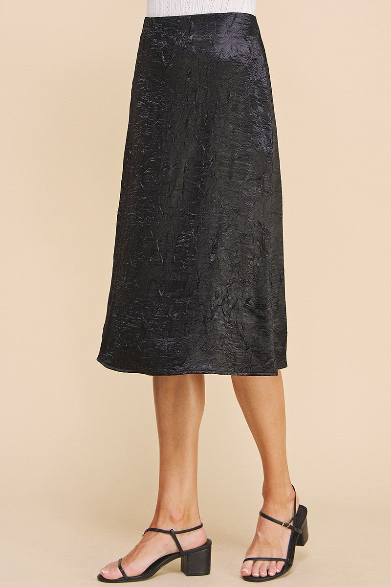 Liquorish Satin Midi Skirt