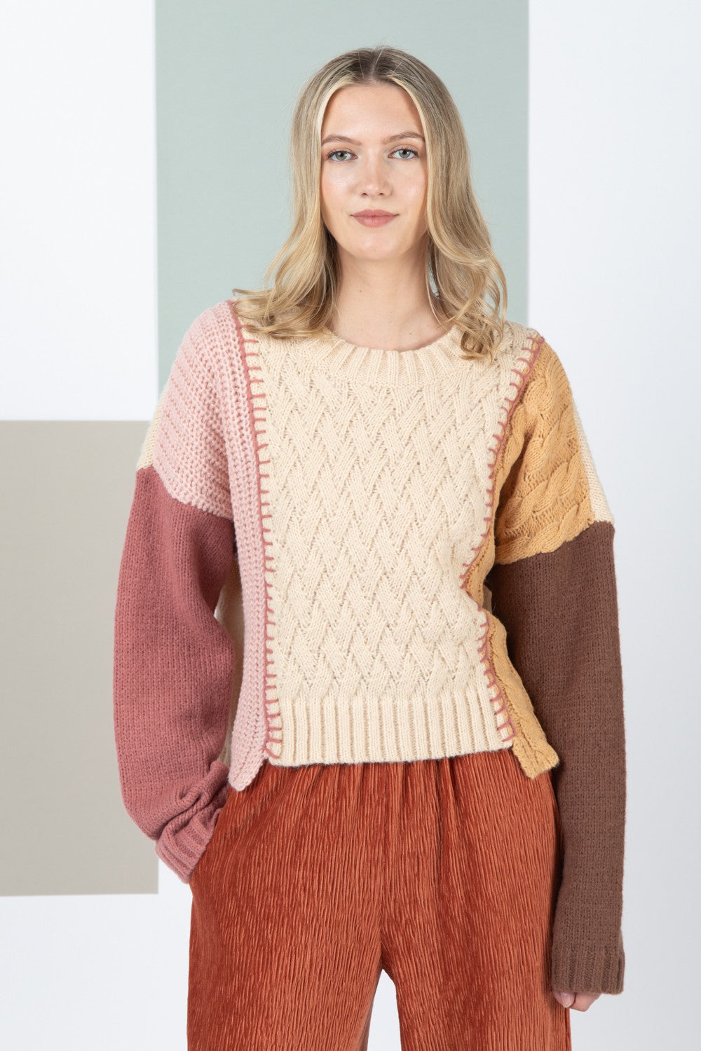 Oatmeal Cable Knit Sweater