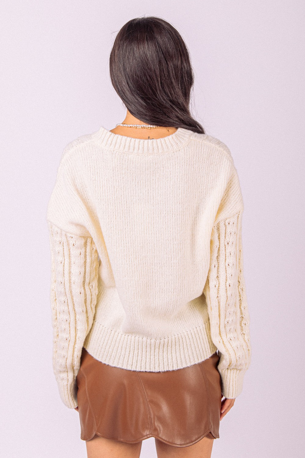 Almond Cable Knit Sweater