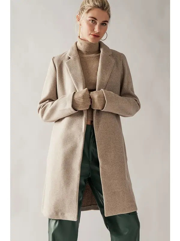 Oatmeal Knit Coat Jacket