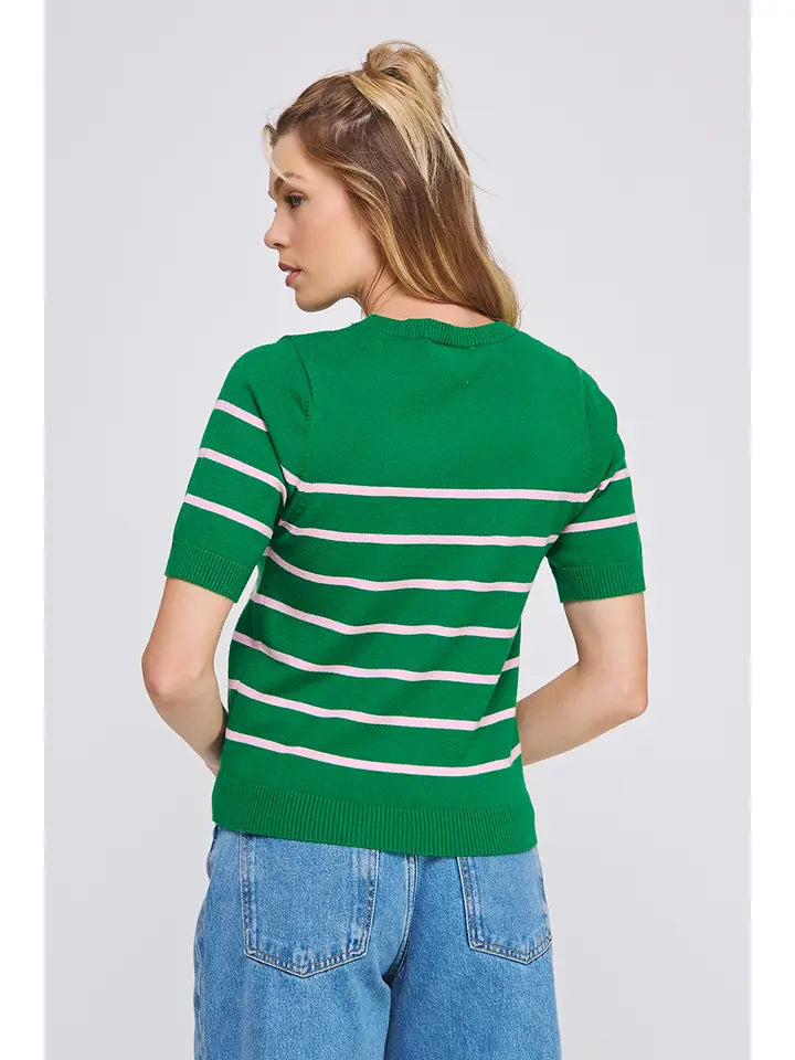 Watermelon Soft Striped Top