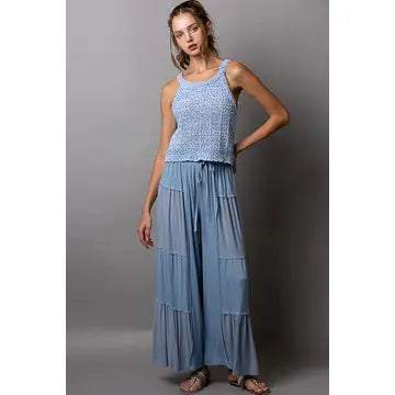Ribbed Knit Wide Fit Pants