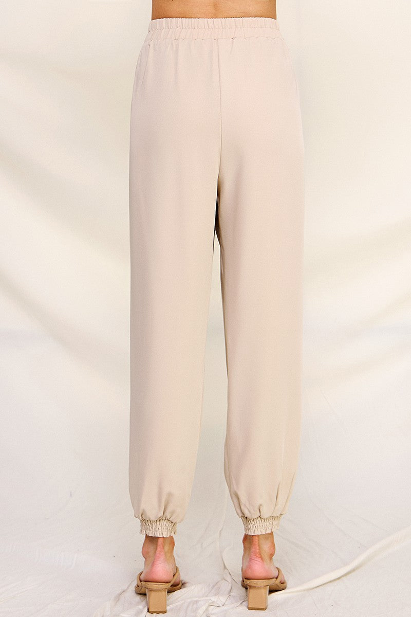 Pale Almond Pleated Pant