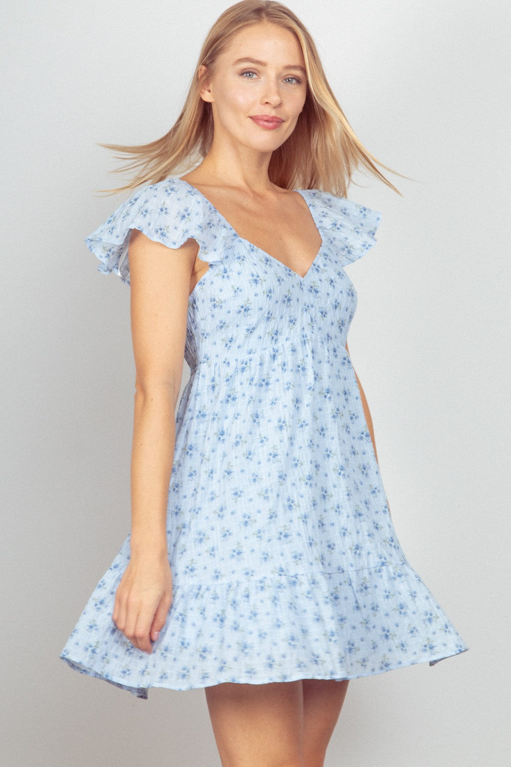 Blue Daisy Mini Dress