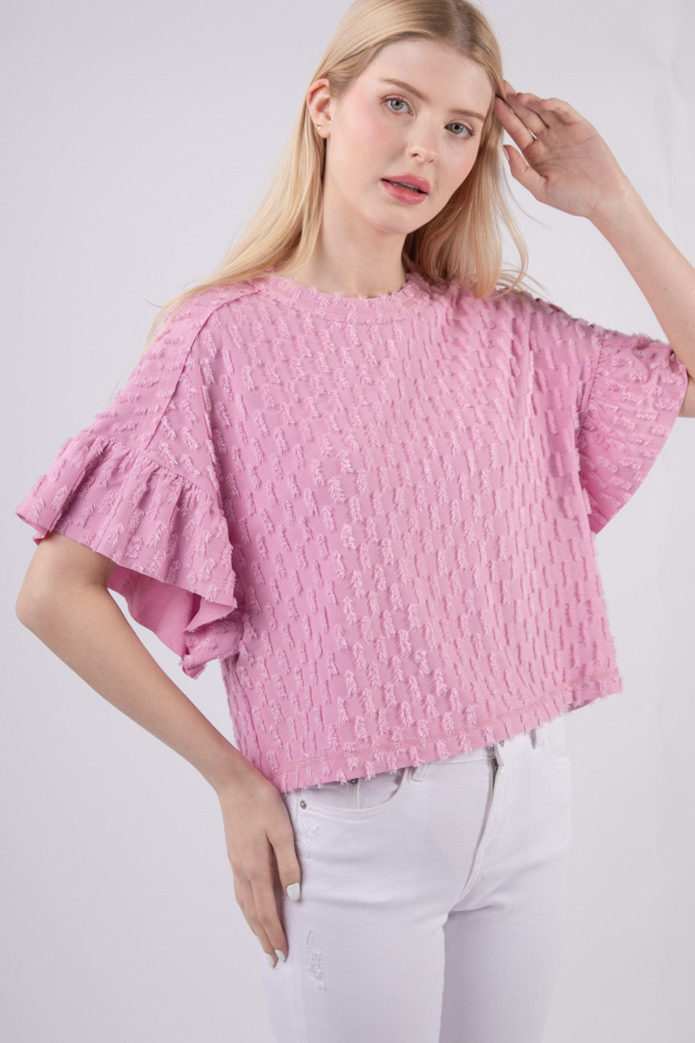 Textured Bell Sleeve Blouse