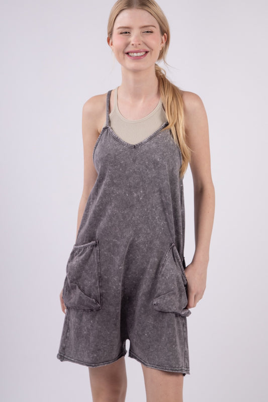 Charcoal Washed Romper