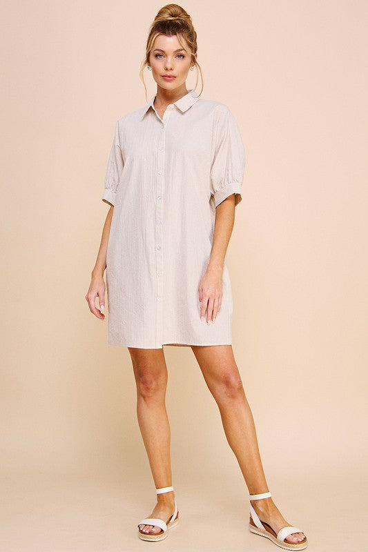 Natural Sailor Shirt Dress