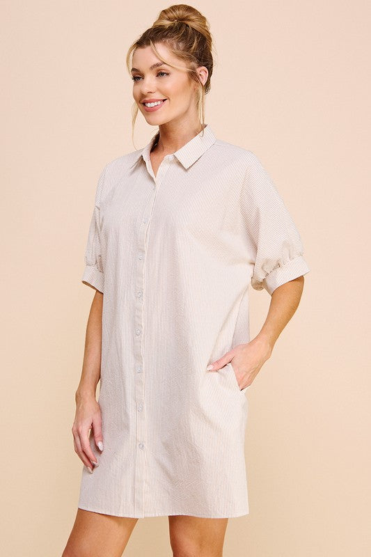 Natural Sailor Shirt Dress