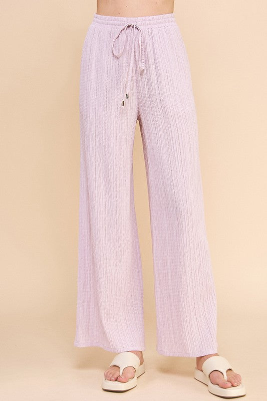 Dusty Lilac Textured Woven Pants