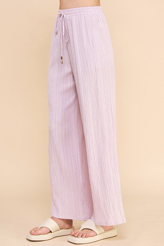 Dusty Lilac Textured Woven Pants