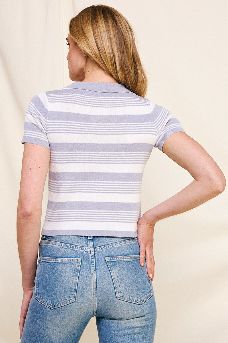 Periwinkle Collared Top