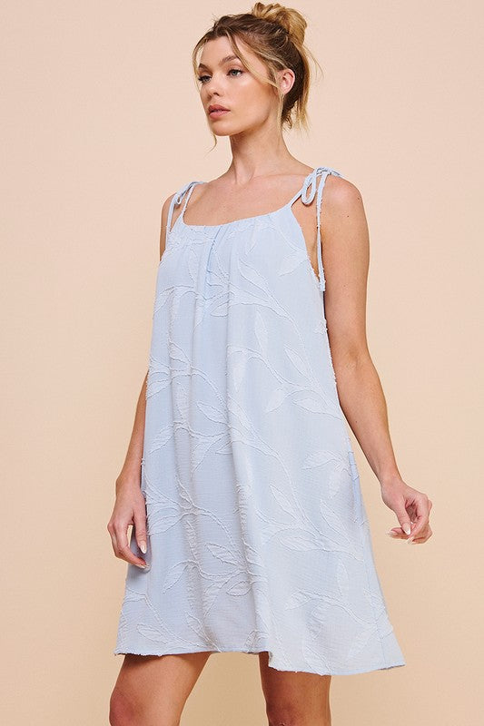 Baby Blue Flowy Woven Dress