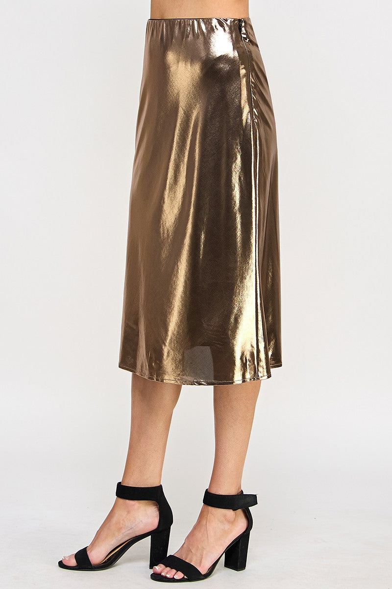 Copper Midi Skirt