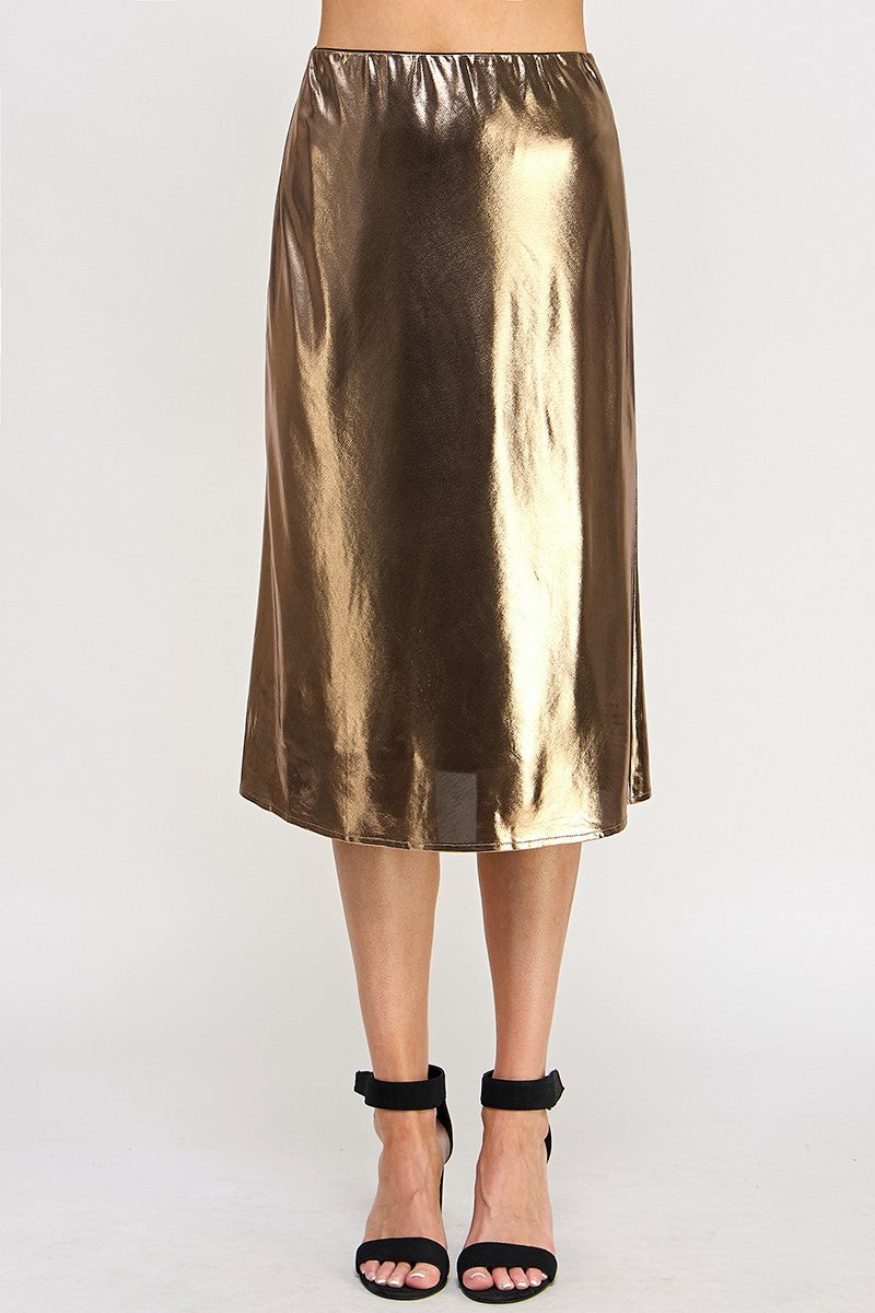 Copper Midi Skirt