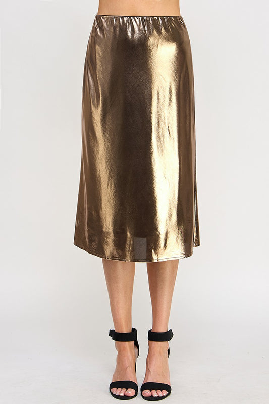 Copper Midi Skirt