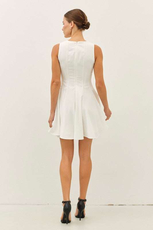 Snow White Flare Mini Dress