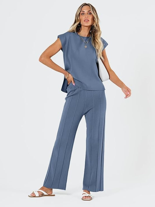 Dusty Blue Soft Knit Set