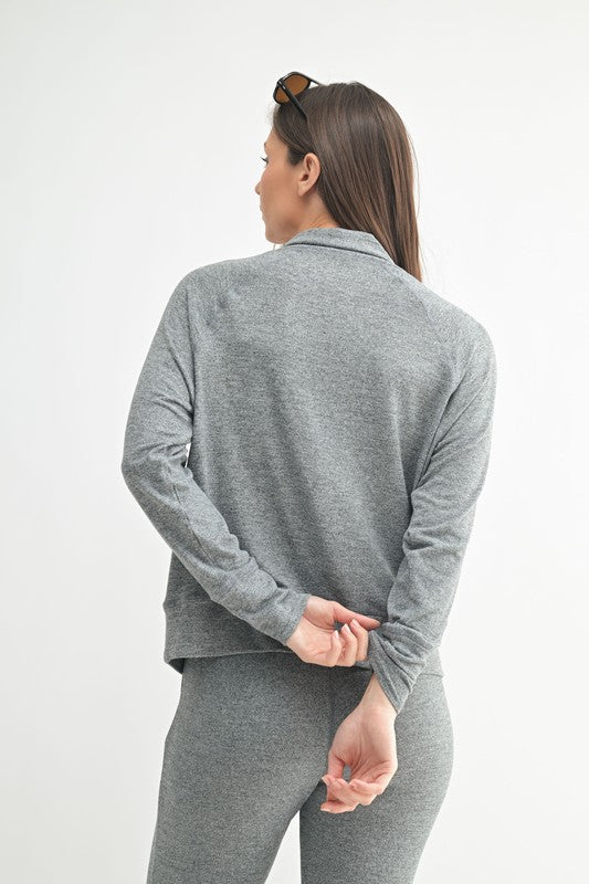 Grey Hacci Cowl Neck Pullover
