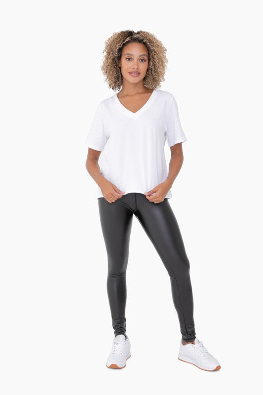 White Cotton Blend Tee