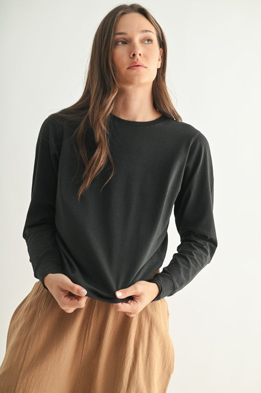 Black Cotton Long Sleeve