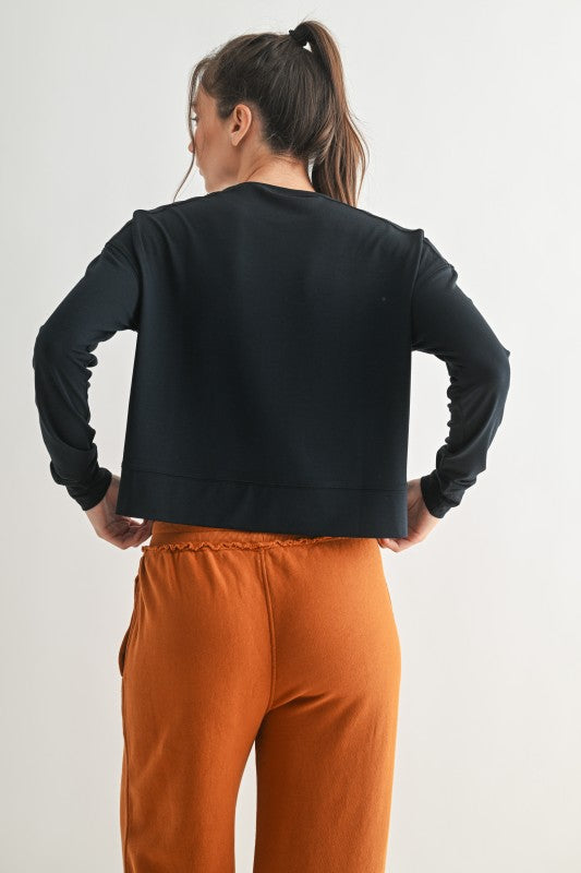 Deep Navy Boxy Long Sleeve