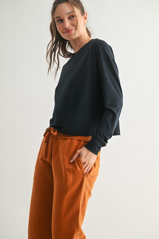 Deep Navy Boxy Long Sleeve