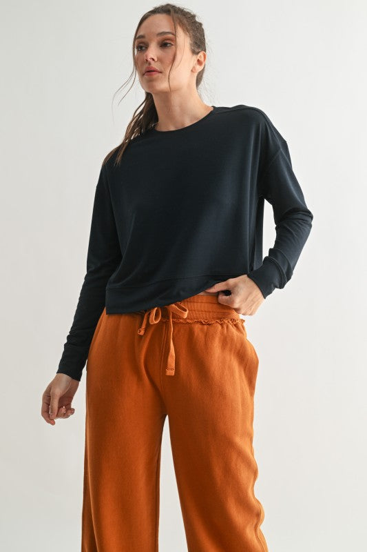 Deep Navy Boxy Long Sleeve