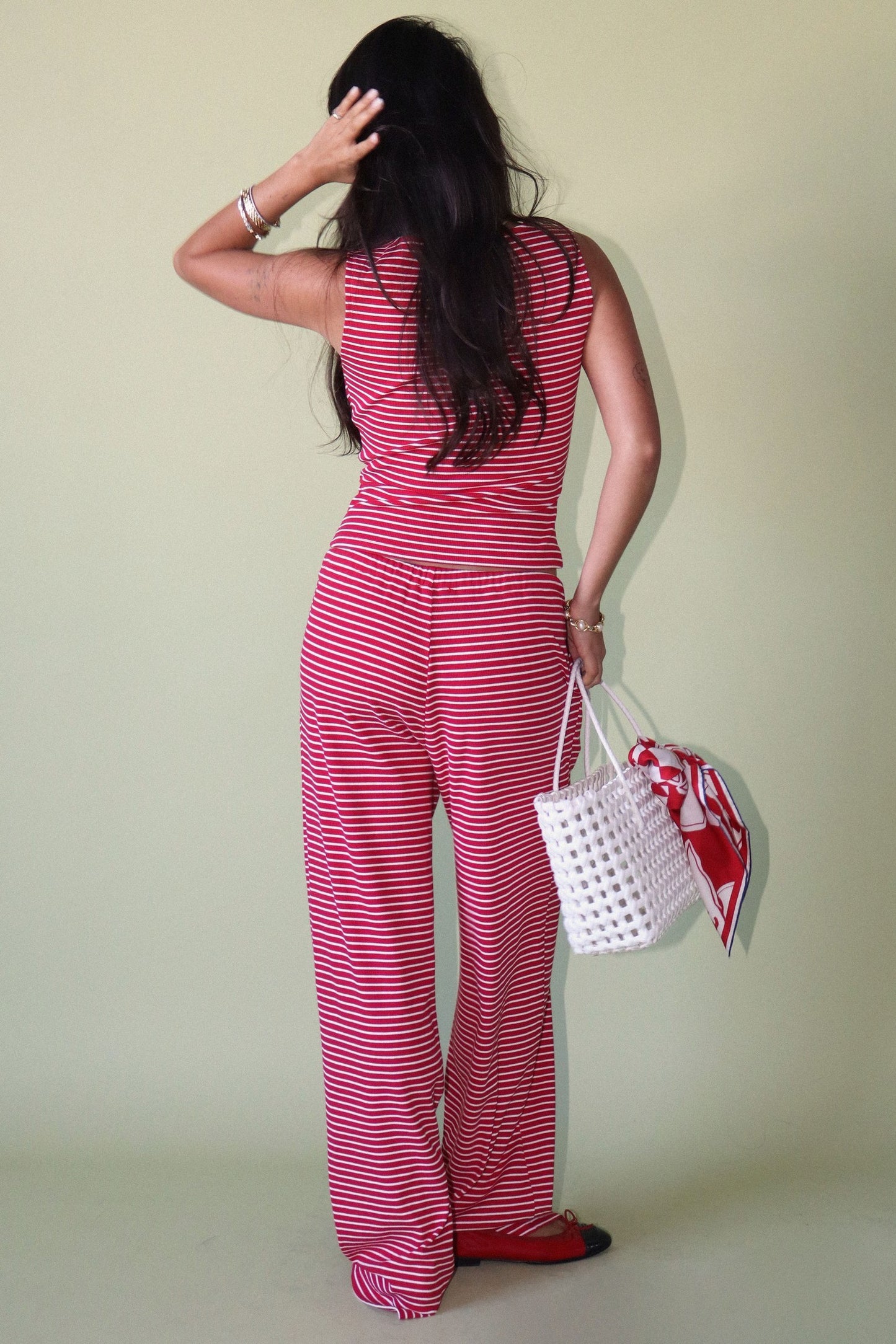 Red Striped Tank & Drawstring Pant Set