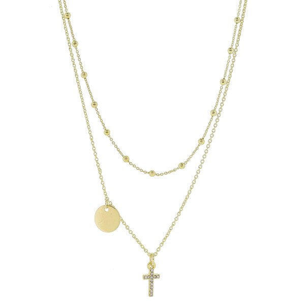 Cross 2 layer Necklace