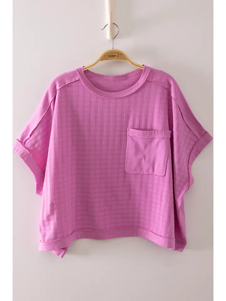 Dolman Sleeve Textured Top