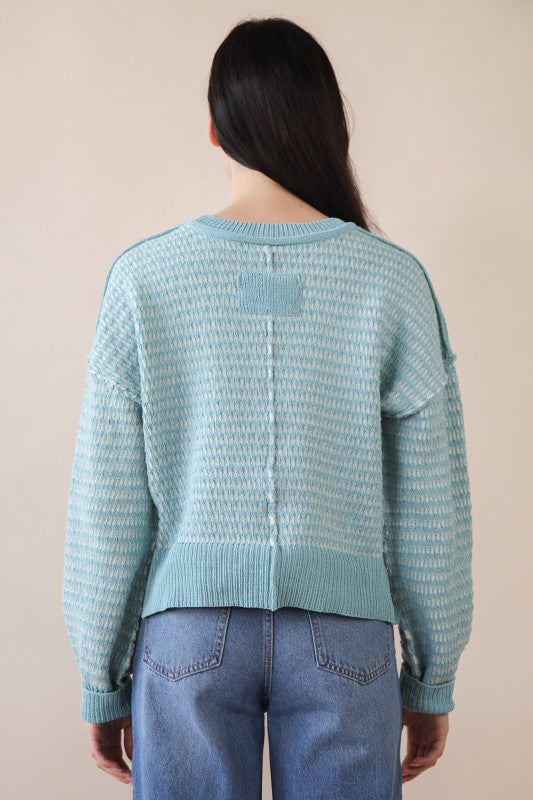 Sage Textured Knit Sweater